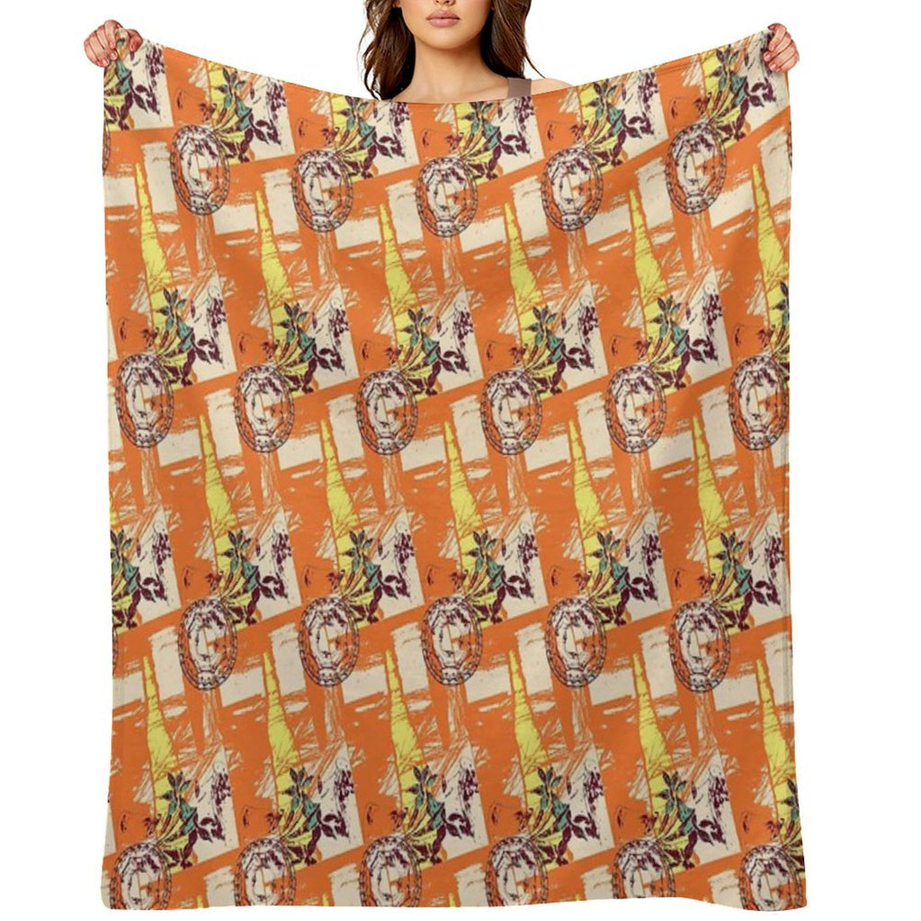 Abstract Flower Pattern Quick-dry Throw Blanket