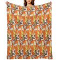 Abstract Flower Pattern Quick-dry Throw Blanket