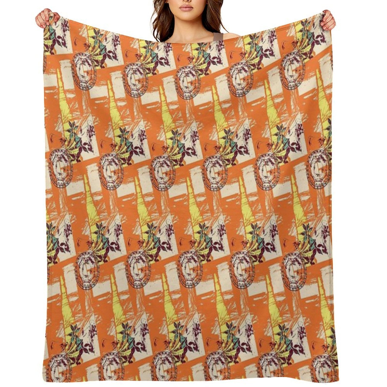 Abstract Flower Pattern Quick-dry Throw Blanket