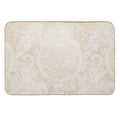 Medallion Pattern in Pale Tan  Stain-Proof Bath Mat