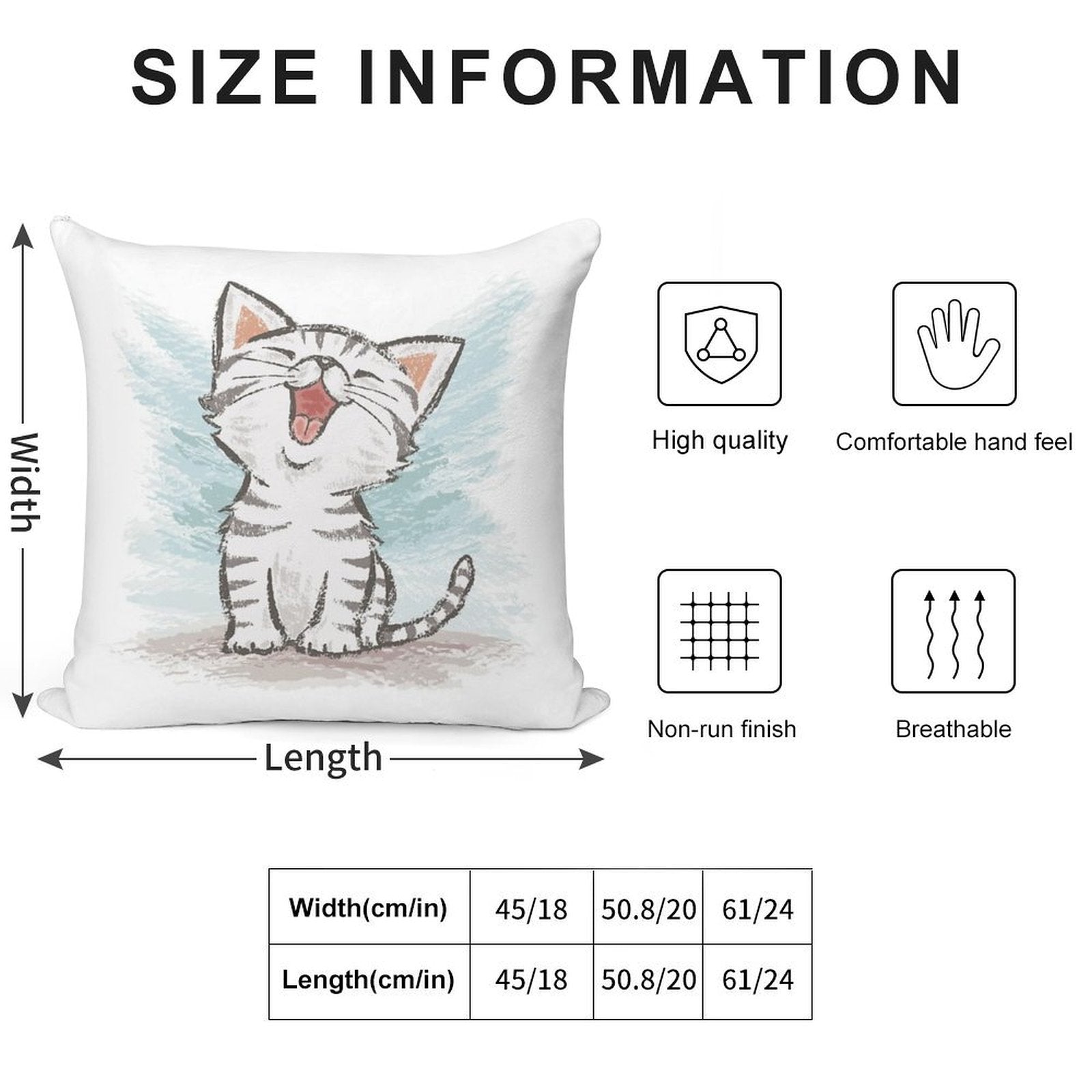 American Shorthair Happy Soft Durable Construction Throw Pillow