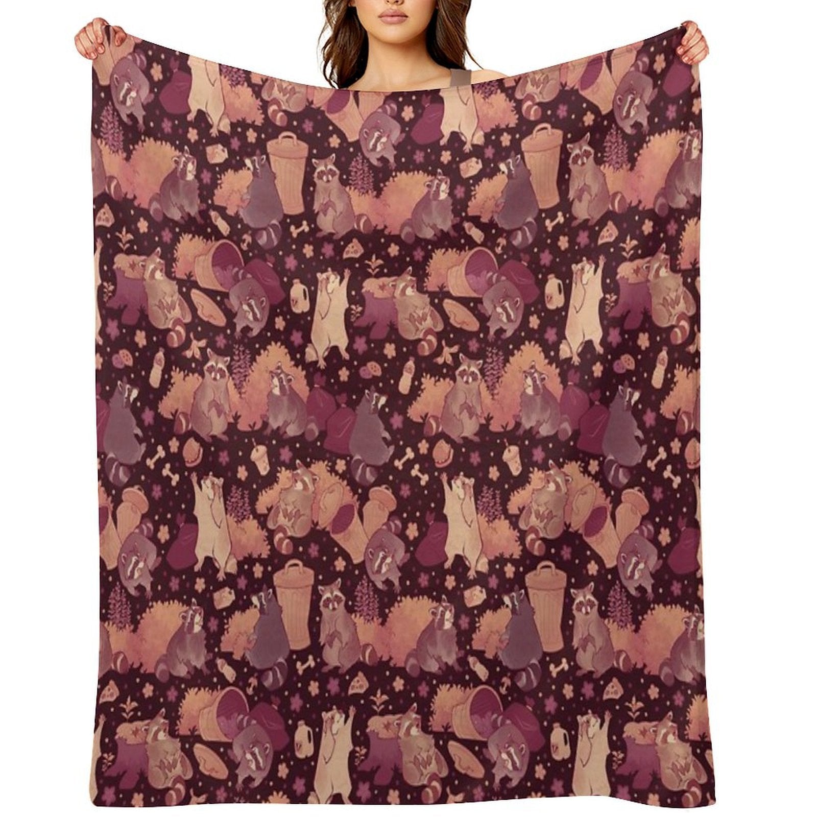 Raccoons Nighttime Pillage Comfort Throw Blanket