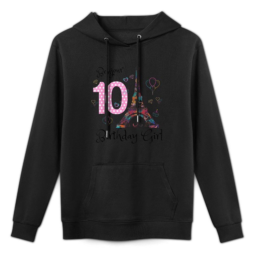10th Birthday Girl Outfit France French Paris Eiffel Tower Medium-Weight Fabric Hoodie