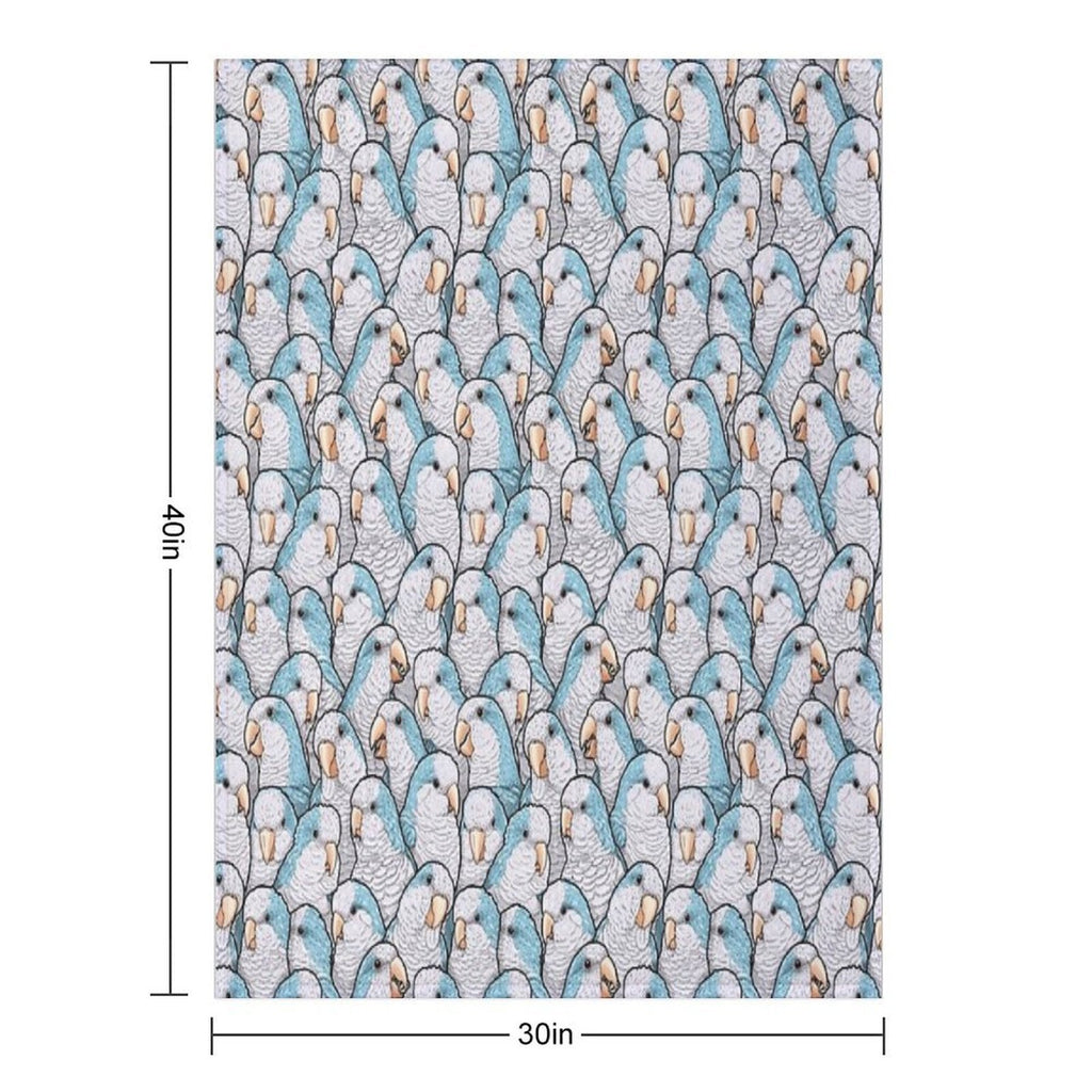 Blue Quaker Monk Parakeets Lightweight Throw Blanket