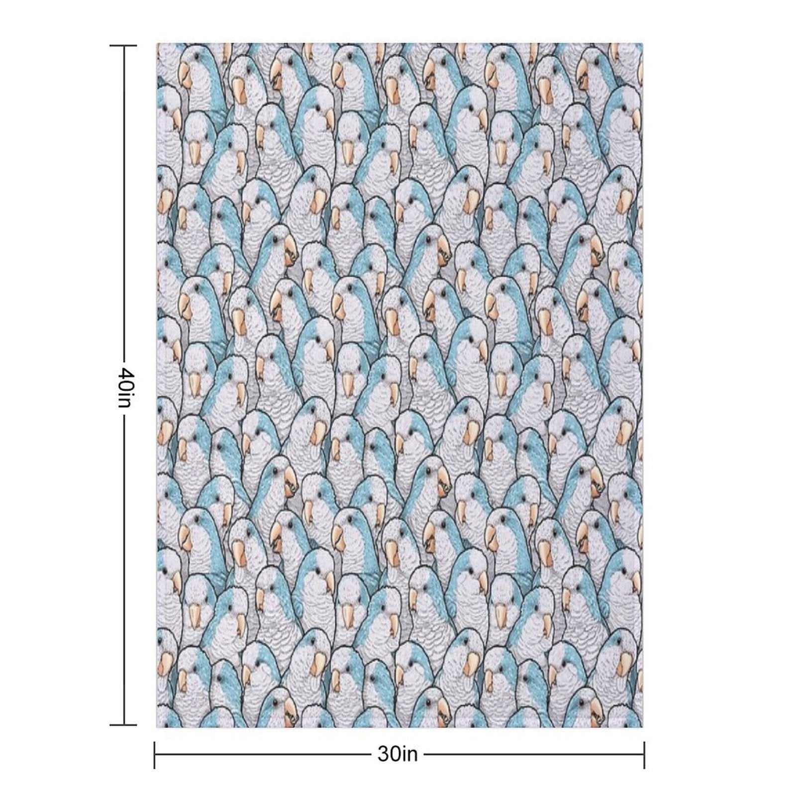 Blue Quaker Monk Parakeets Lightweight Throw Blanket