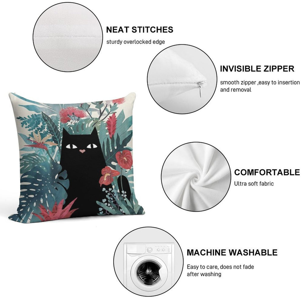 Popoki Soft Washable Throw Pillow
