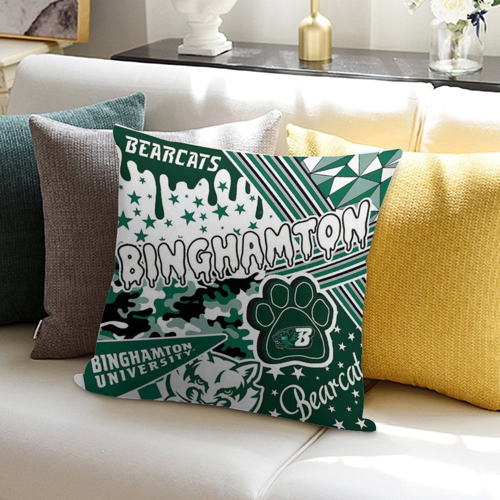 Binghamton University Soft Hidden Zipper Throw Pillow