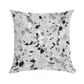 Terrazzo Black, White, Grey And Bronze Soft Hidden Zipper Throw Pillow
