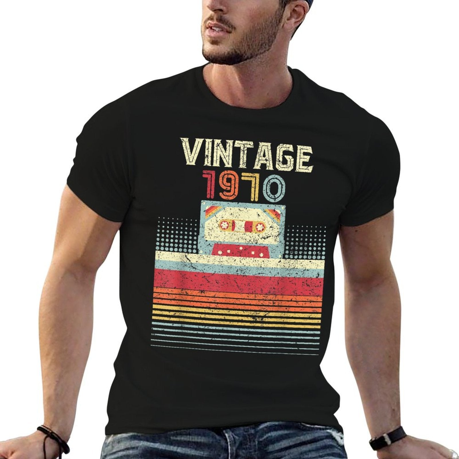50th Birthday Gift. Classic, Vintage 1970  Rolled Sleeves T-Shirt