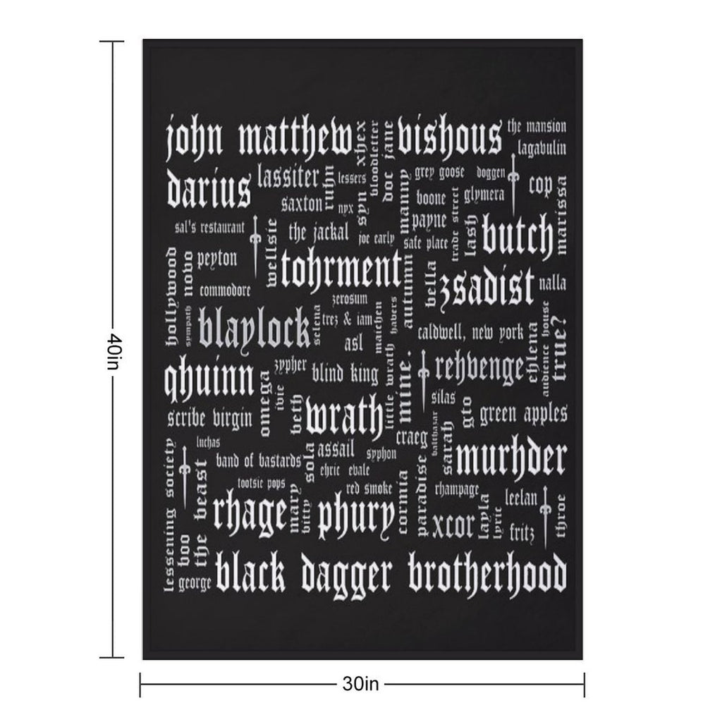 BDB Word Cloud Landscape - Updated Travel-friendly Throw Blanket