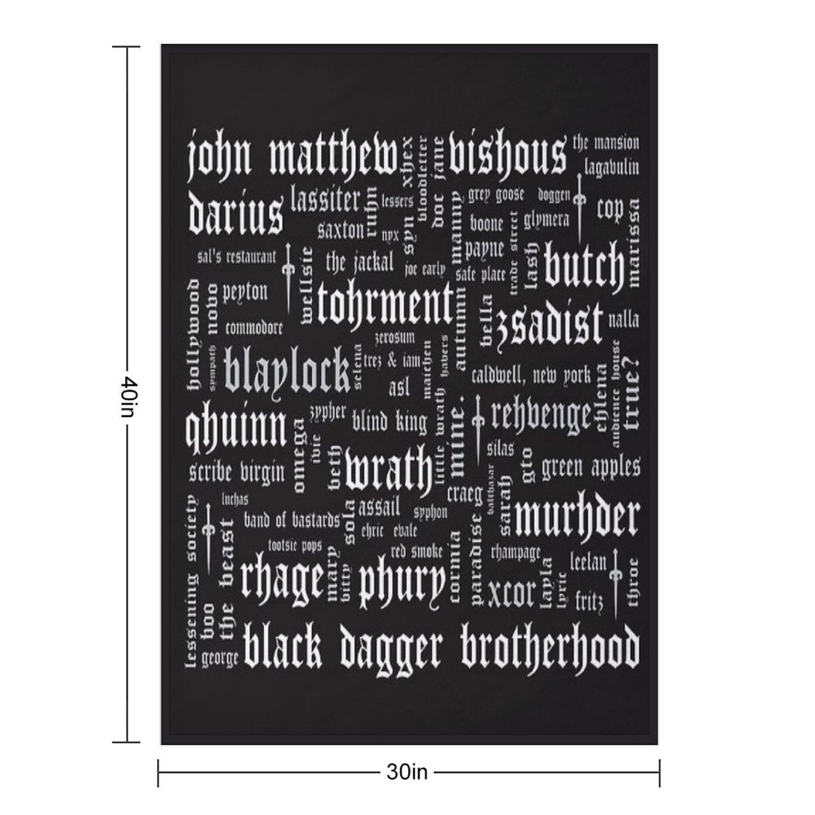 BDB Word Cloud Landscape - Updated Travel-friendly Throw Blanket