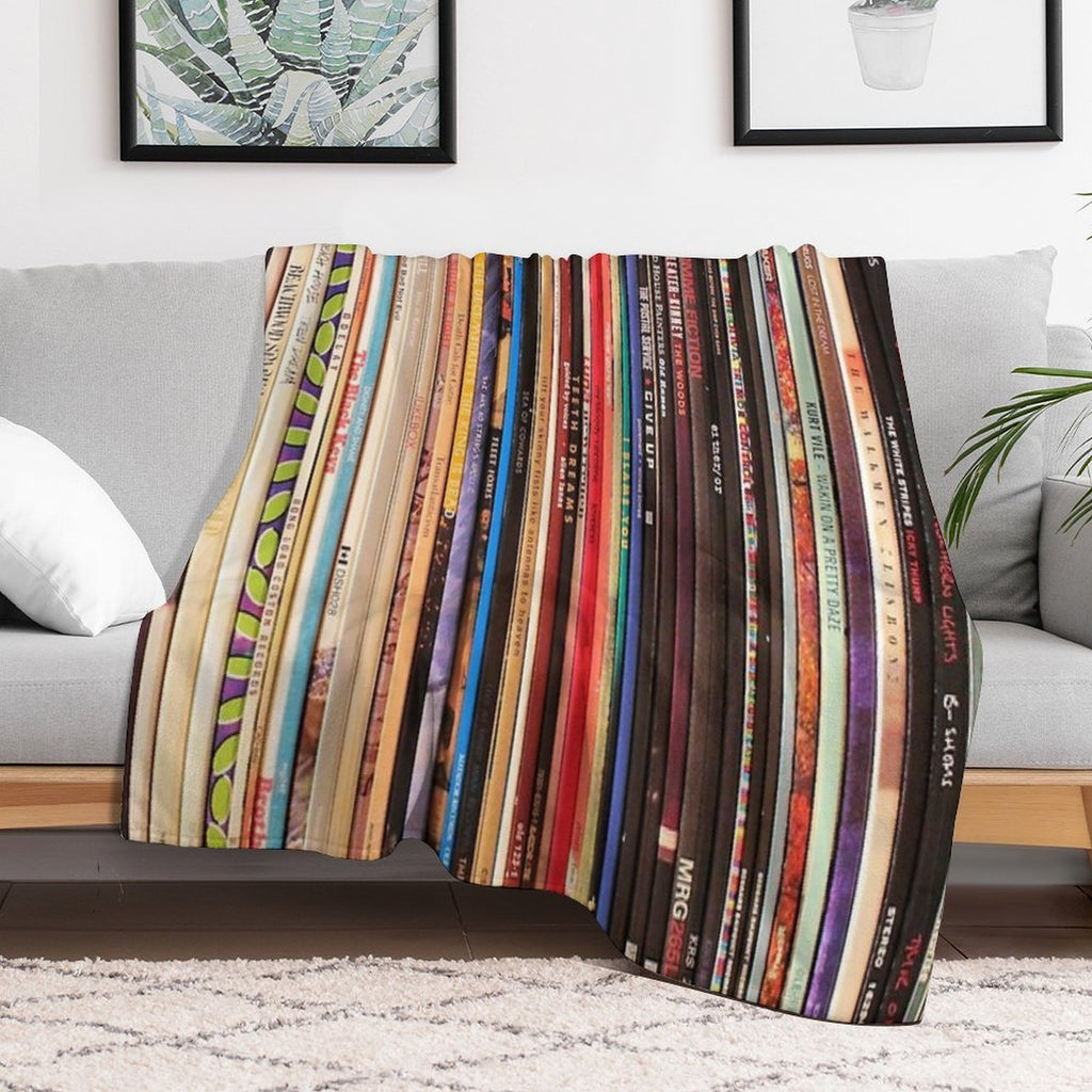 Indie Rock Vinyl Records Anti-pilling Throw Blanket