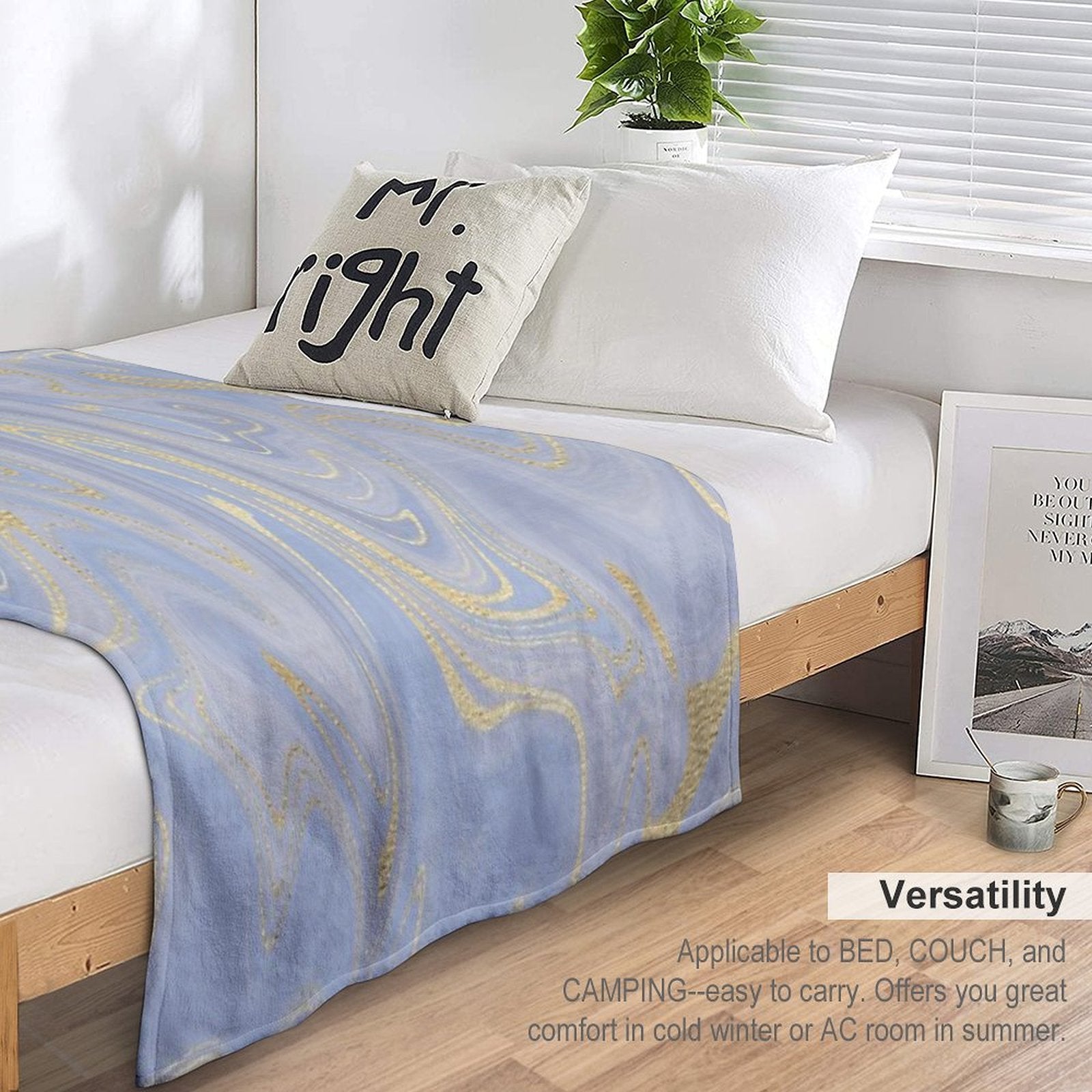 Blue Marble Swirls Versatility Throw Blanket