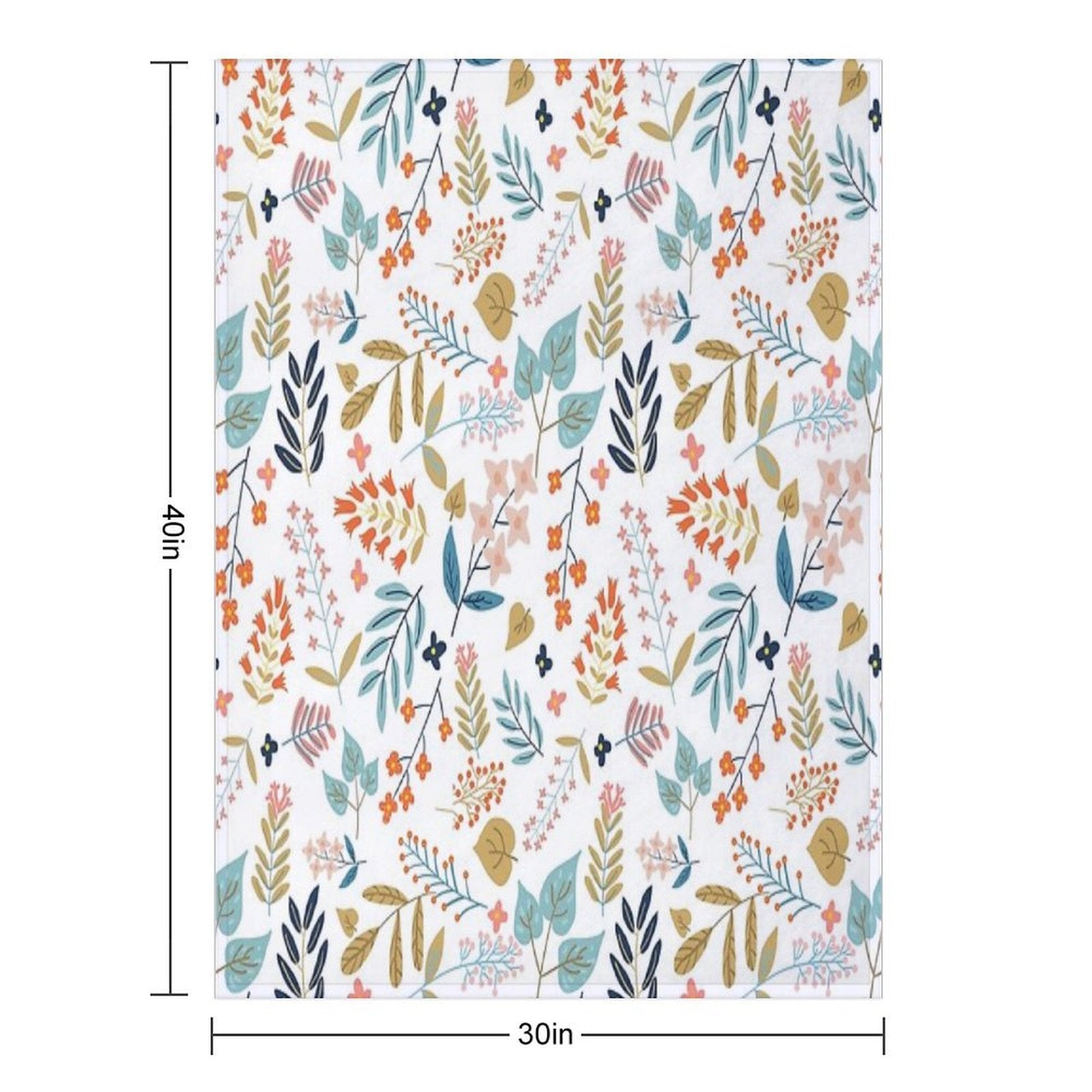 Botanical Harmony  Floral Vintage Plants Colorful Leaves  Autumn Spring Nature Bohemian Chic Shrink-resistant Throw Blanket