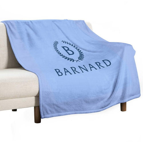Barnard College Baby Blue Logo Sustainable Throw Blanket
