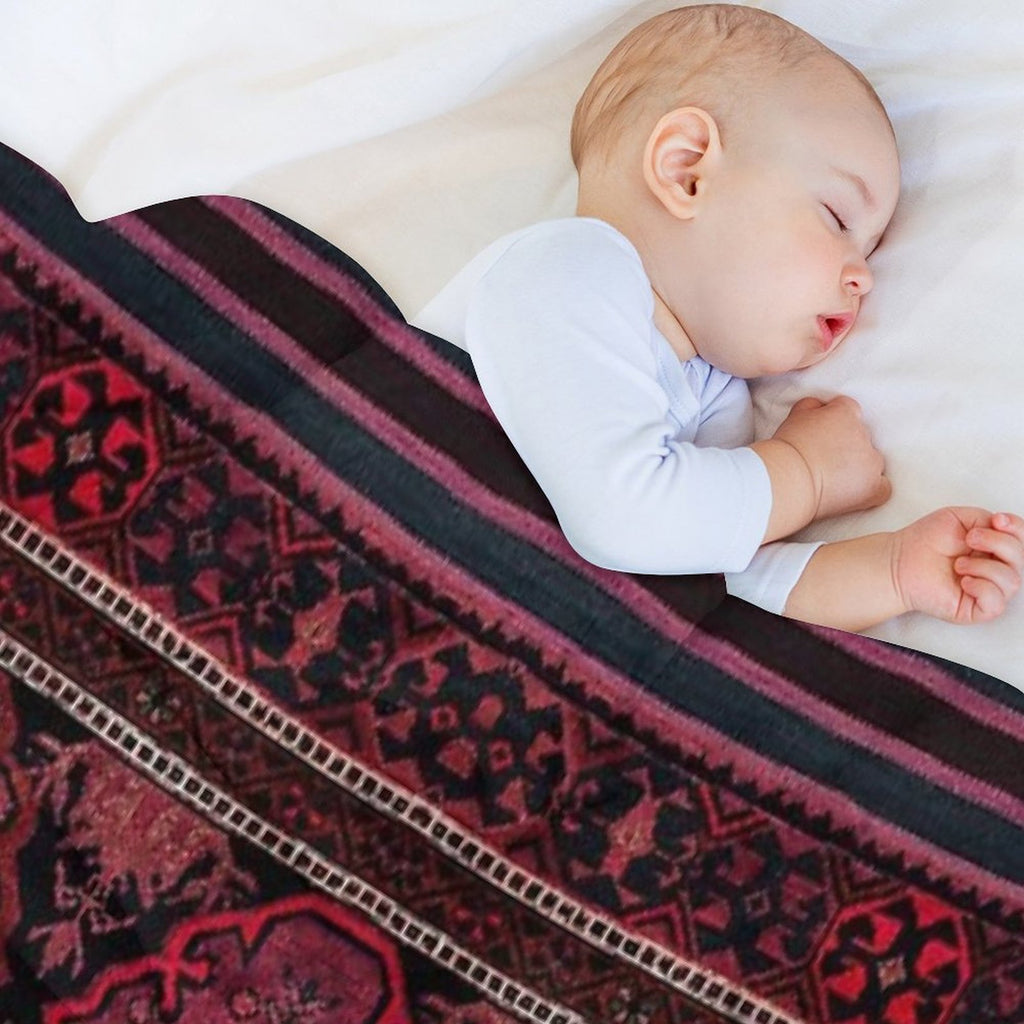 Traditional Moroccan Rug Artwork Comfort Throw Blanket