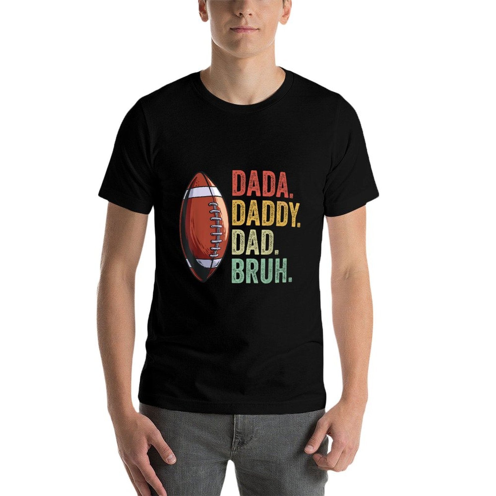 Dada Daddy Dad Bruh Funny Husband Dad Fathers Day Football  Eco-friendly Material T-Shirt