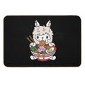 Llama Eating Ramen Cute Kawaii Noodles  Dirt-Trapping Bath Mat