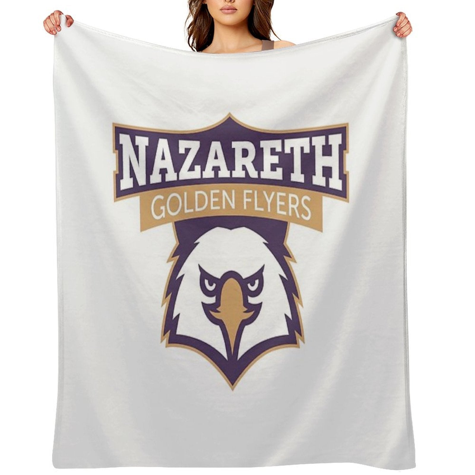 Nazareth College Golden Flyers Eco-conscious Throw Blanket