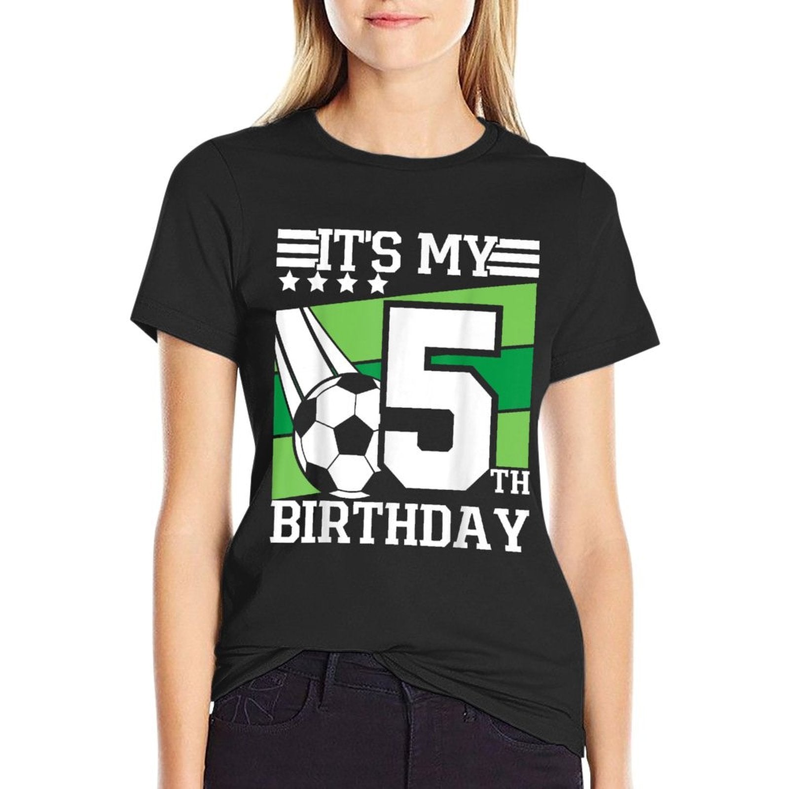 It's My 5th Birthday Soccer Soccer Birthday Party 5 Year Old  Eco-friendly Material T-Shirt