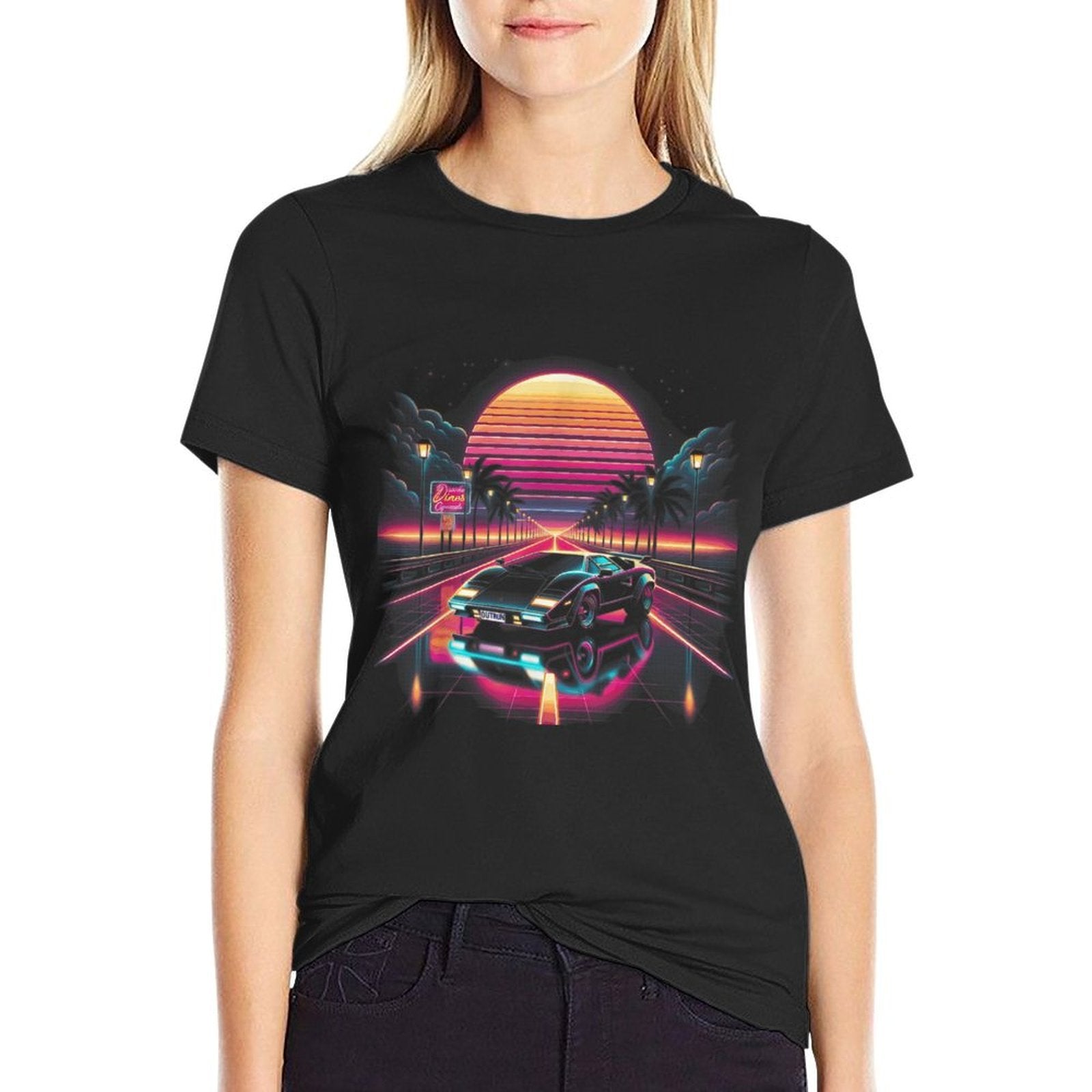 Graphic for Men Vaporwave Aesthetic Mens  Rolled Sleeves T-Shirt