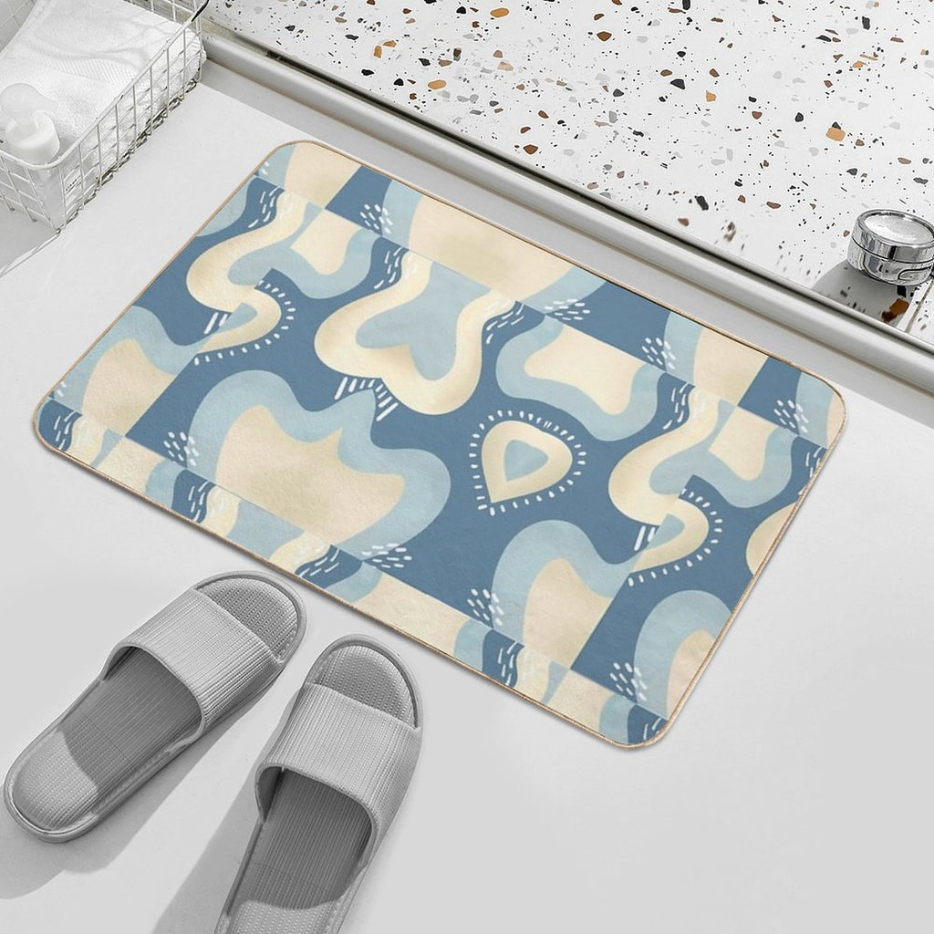 BLUE GOLD OCEANIC ABSTRACT  Toxin-Free Bath Mat