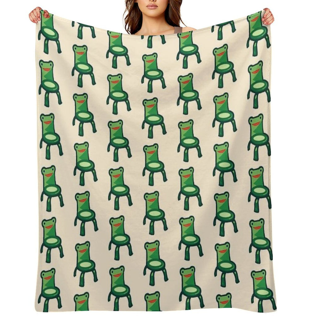 Froggy Chair Velvety-soft Throw Blanket