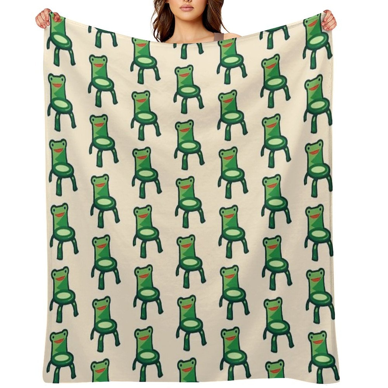Froggy Chair Velvety-soft Throw Blanket