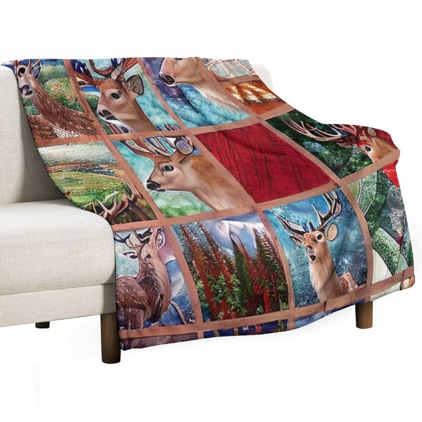 Country Quilt Simulated Quilt Patches Pattern Comfort Throw Blanket