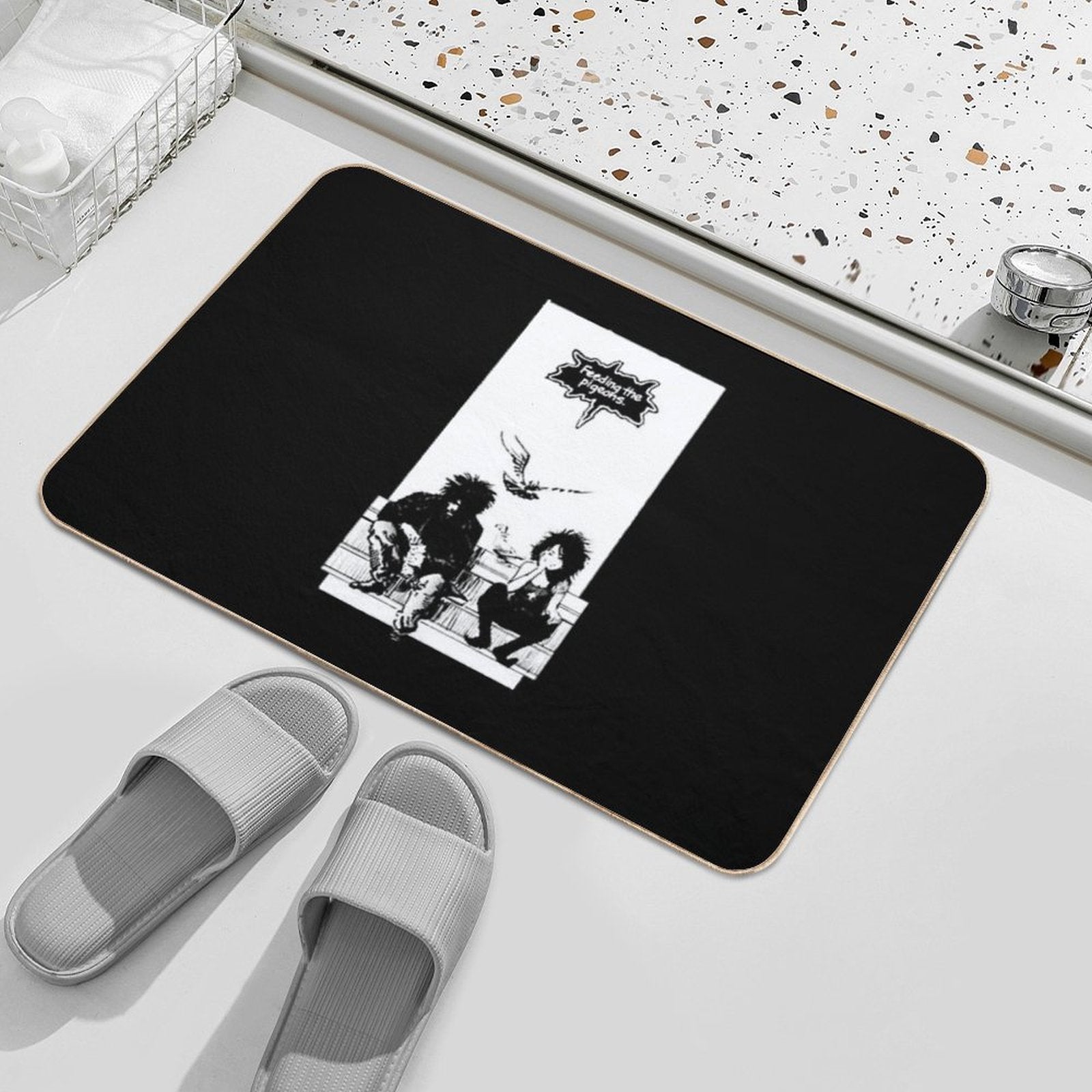 Retro Vintage Feeding The Pigeons Retro Wave  Versatile Bath Mat