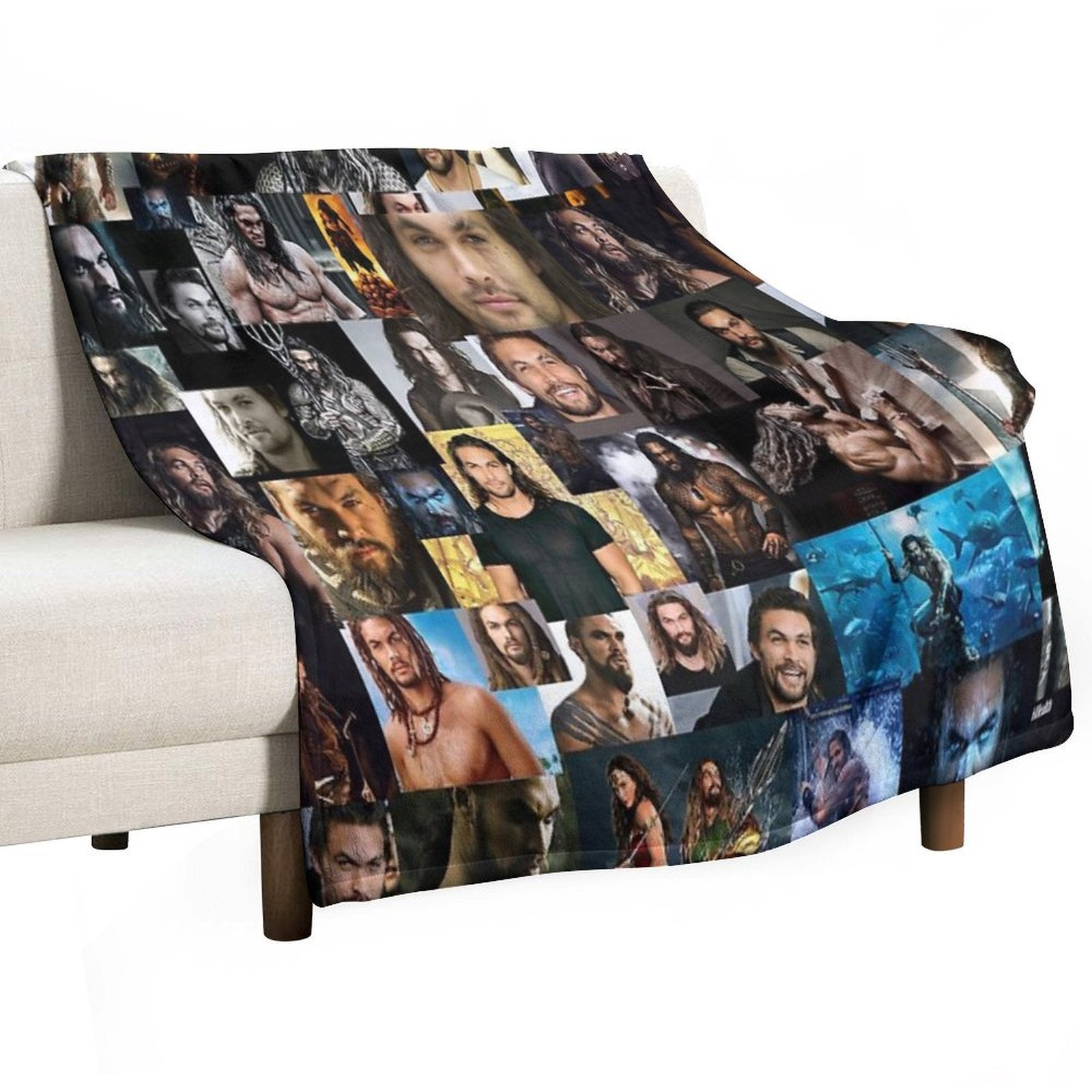 Jason Momoa Abstract Collage Compact Throw Blanket