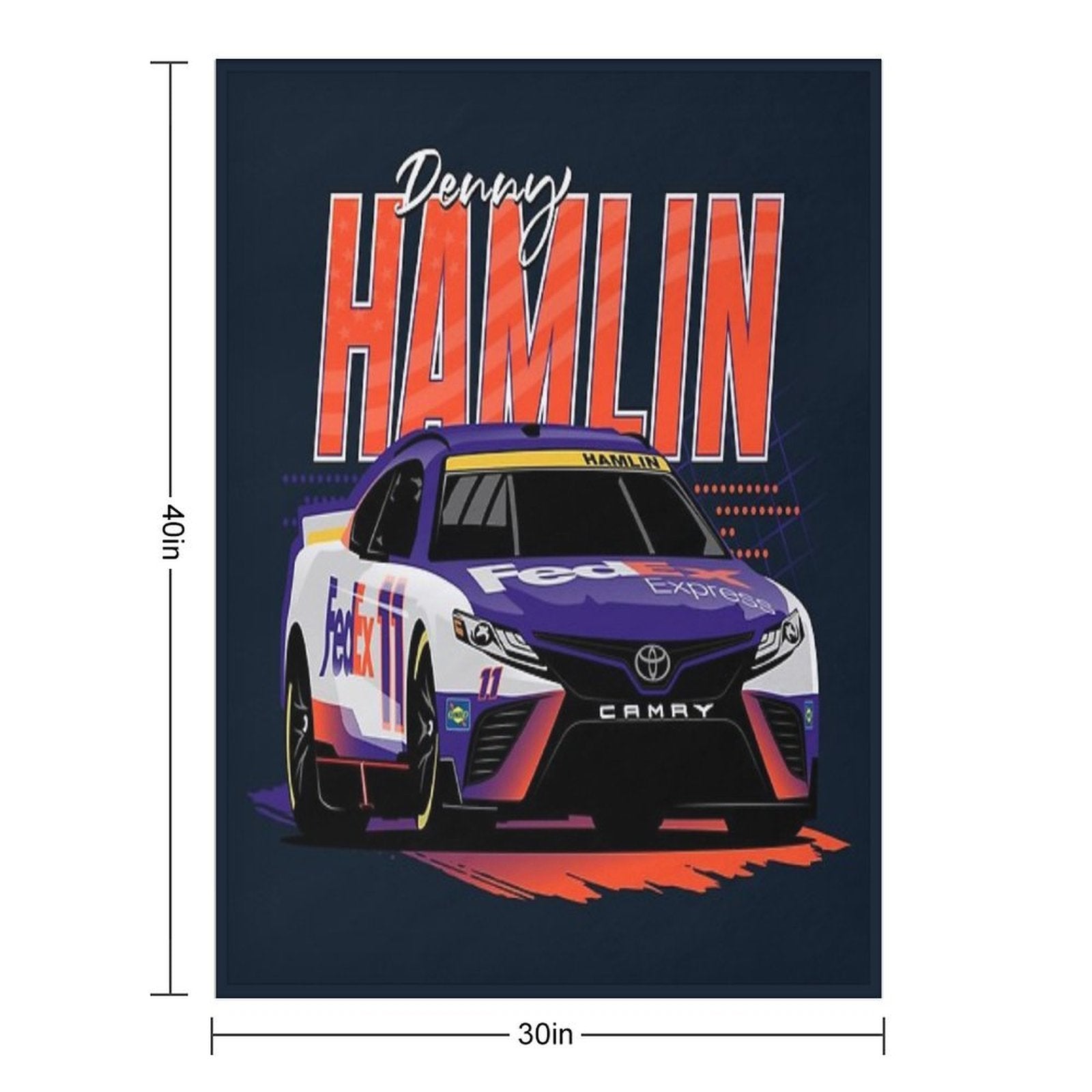 Denny Hamlin 2022 Nascar Playoffs Travel-friendly Throw Blanket