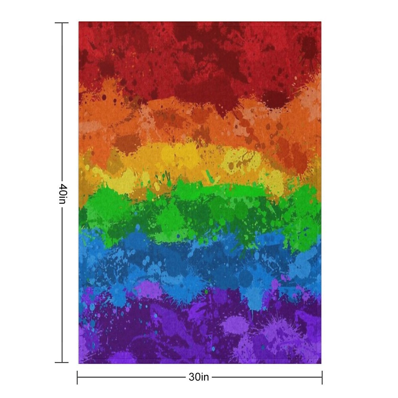 Abstract Paint Splatter LGBTQ Pride Rainbow Flag Background Premium Throw Blanket