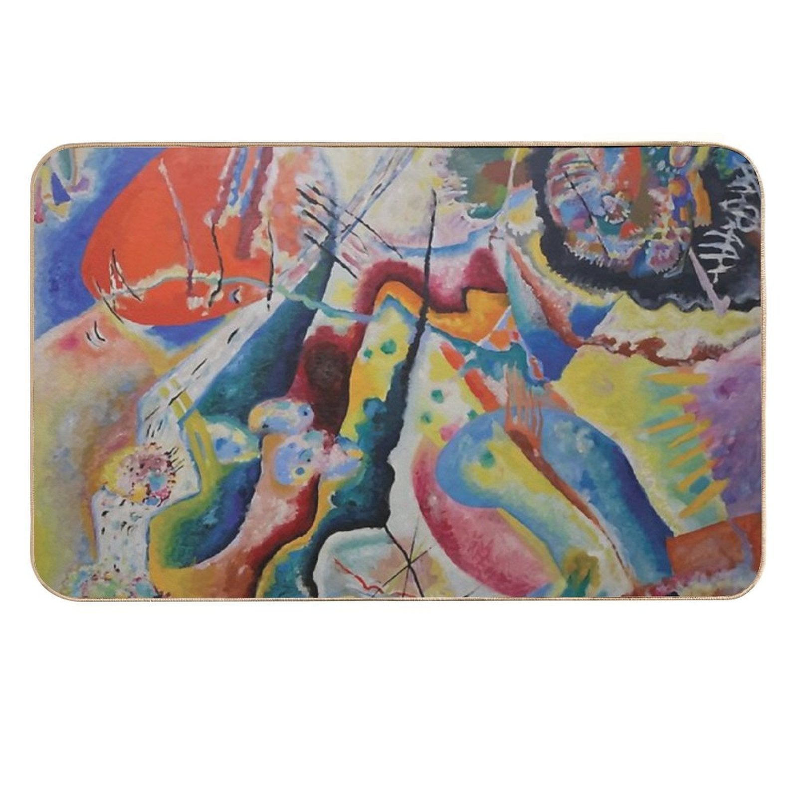 Red Chalkboard, Abstract, Wassily Kandinsky  High-Traffic Bath Mat