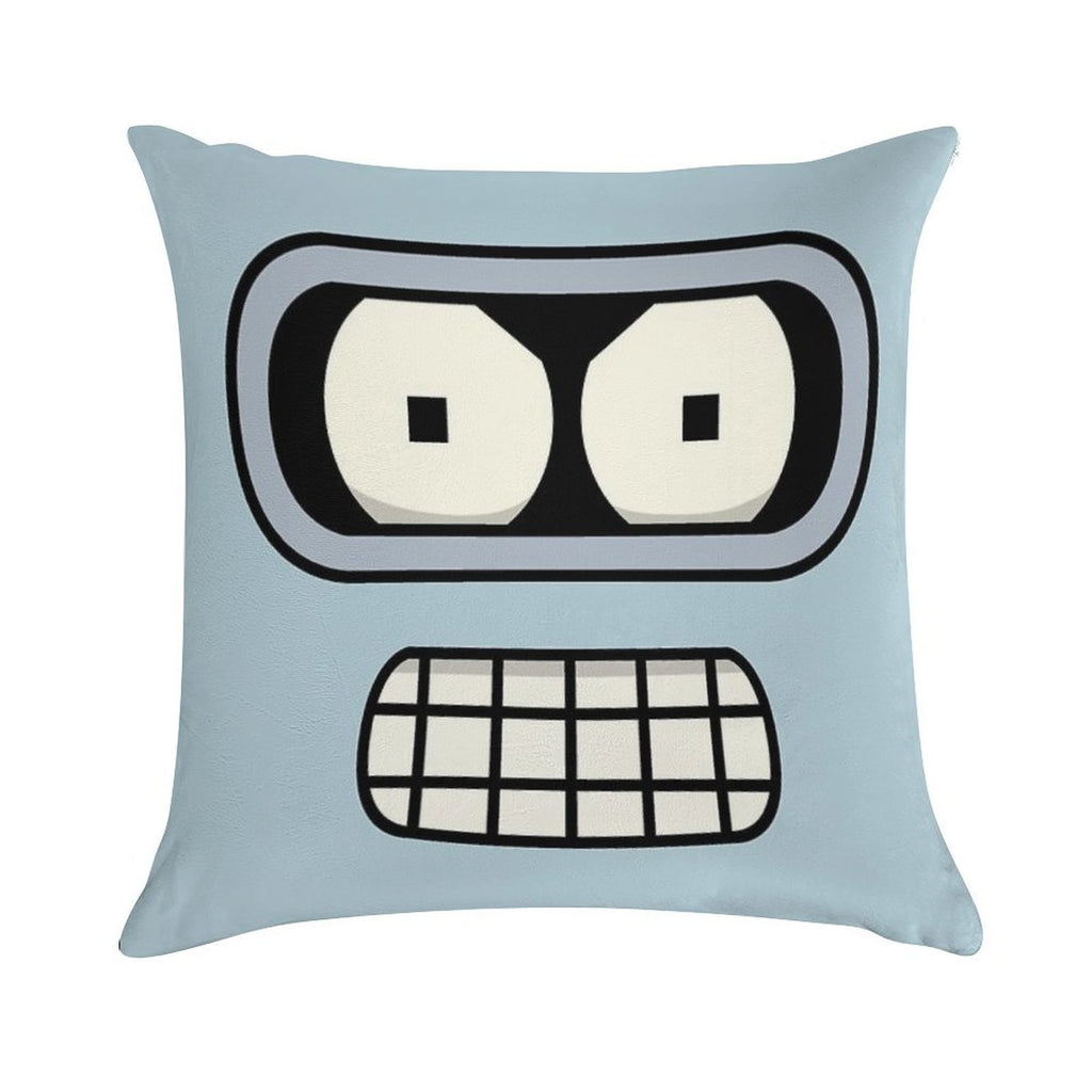 Bender's Face Soft Skin-Friendly Throw Pillow