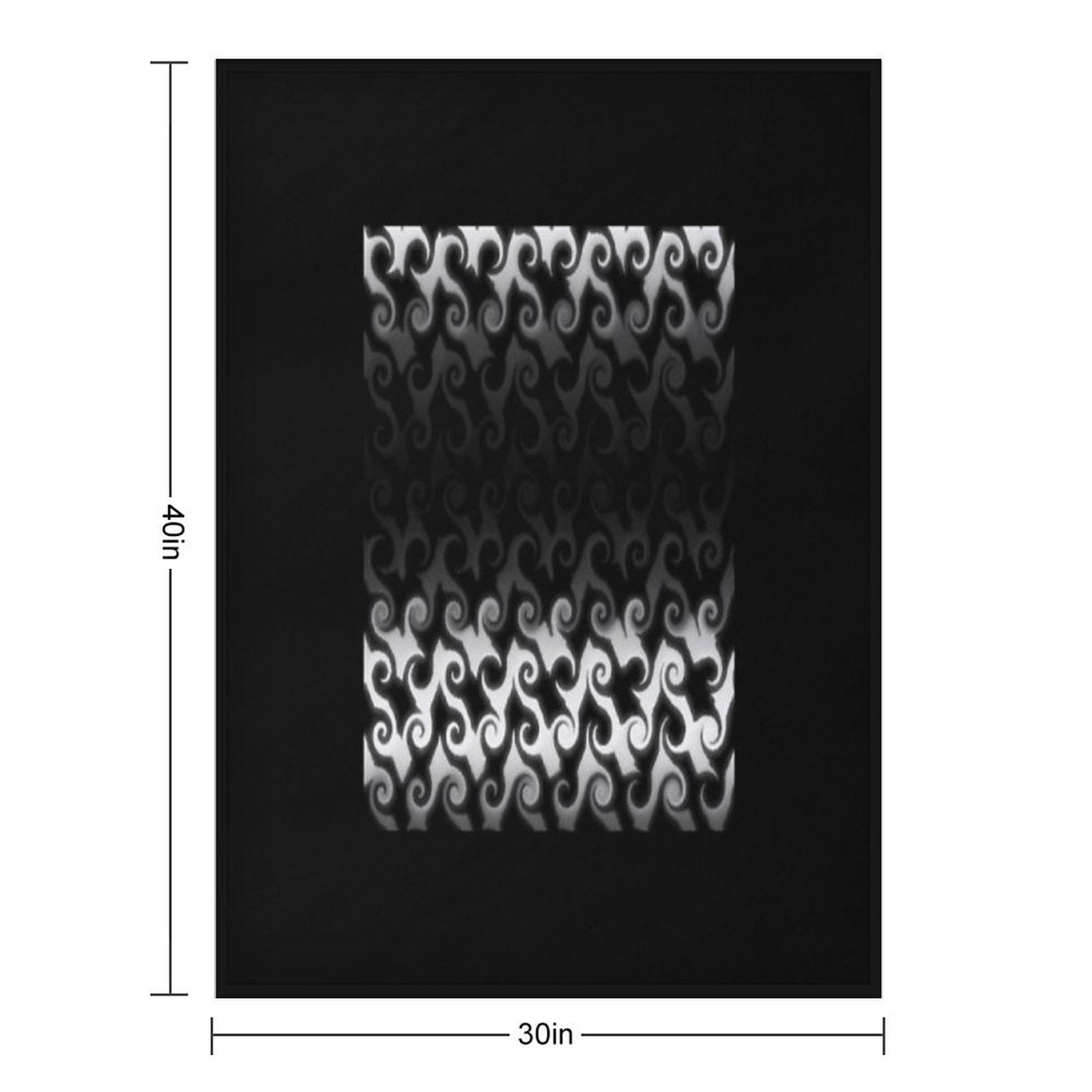Black And White Curl Pattern. Eco-conscious Throw Blanket