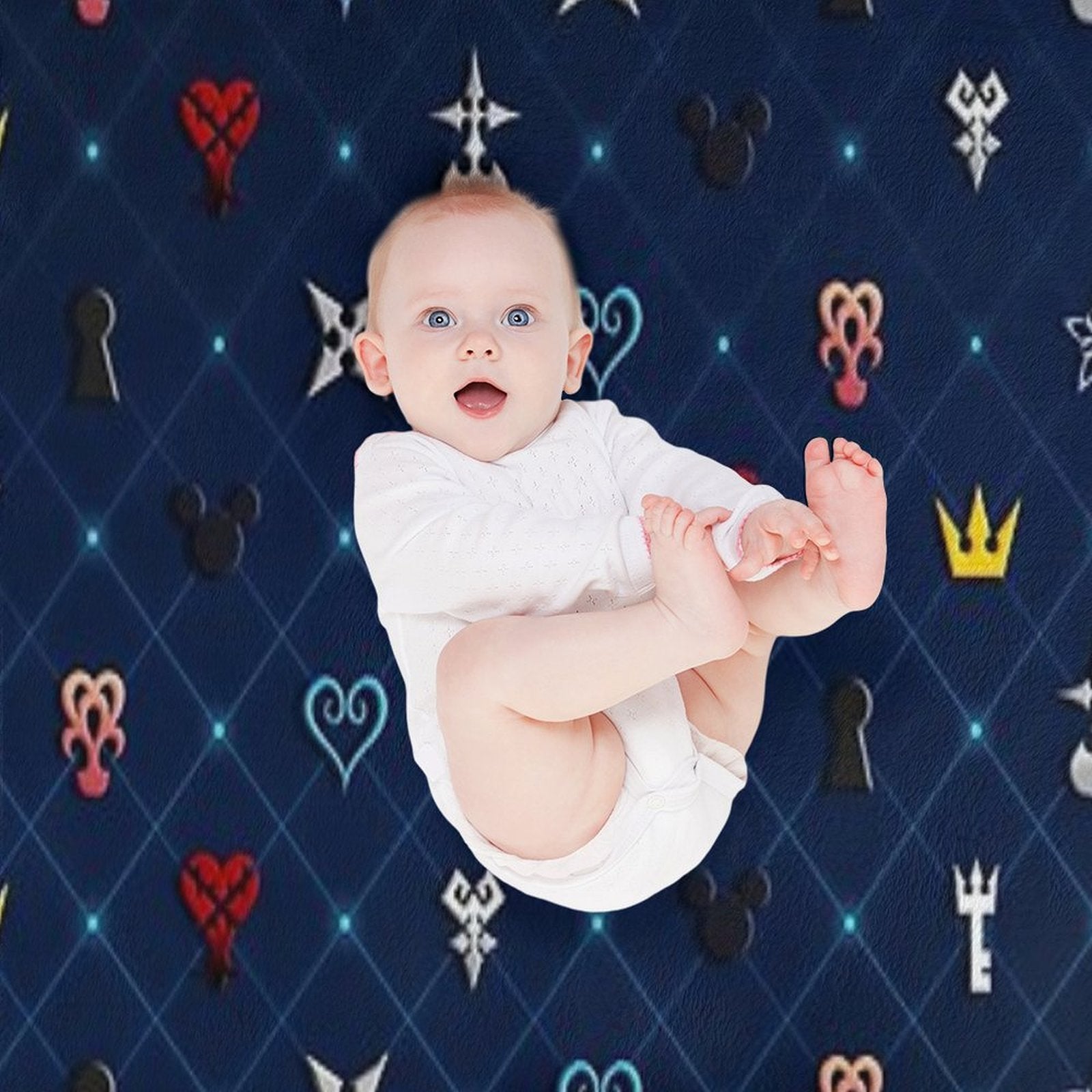 Kingdom Hearts Pattern Ver 2 Gift-ready Throw Blanket