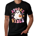 Spooky Vibes Ghost Retro Groovy Halloween Women Girls Kids  Affordable Price T-Shirt