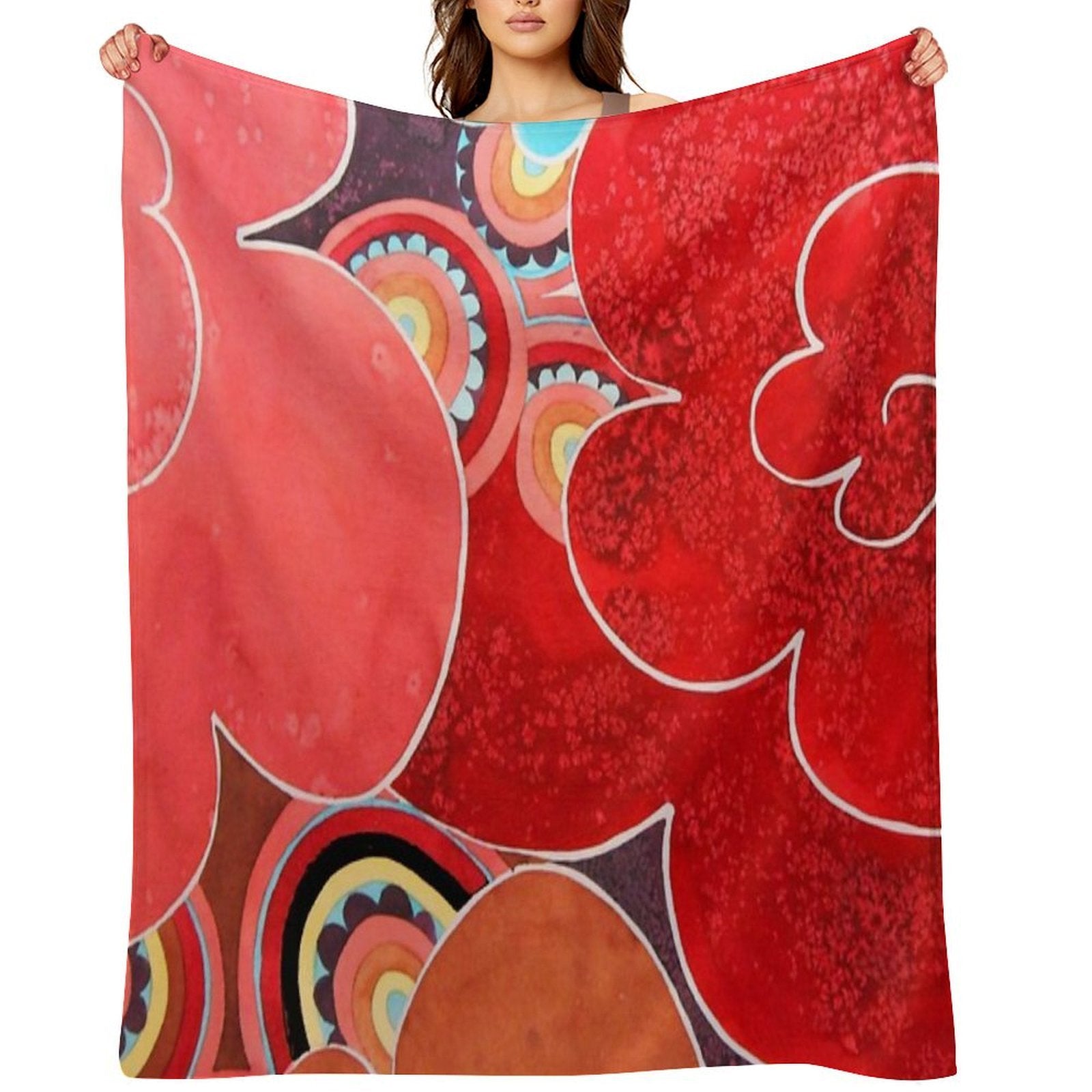 Abstract Flowers Sustainable Throw Blanket