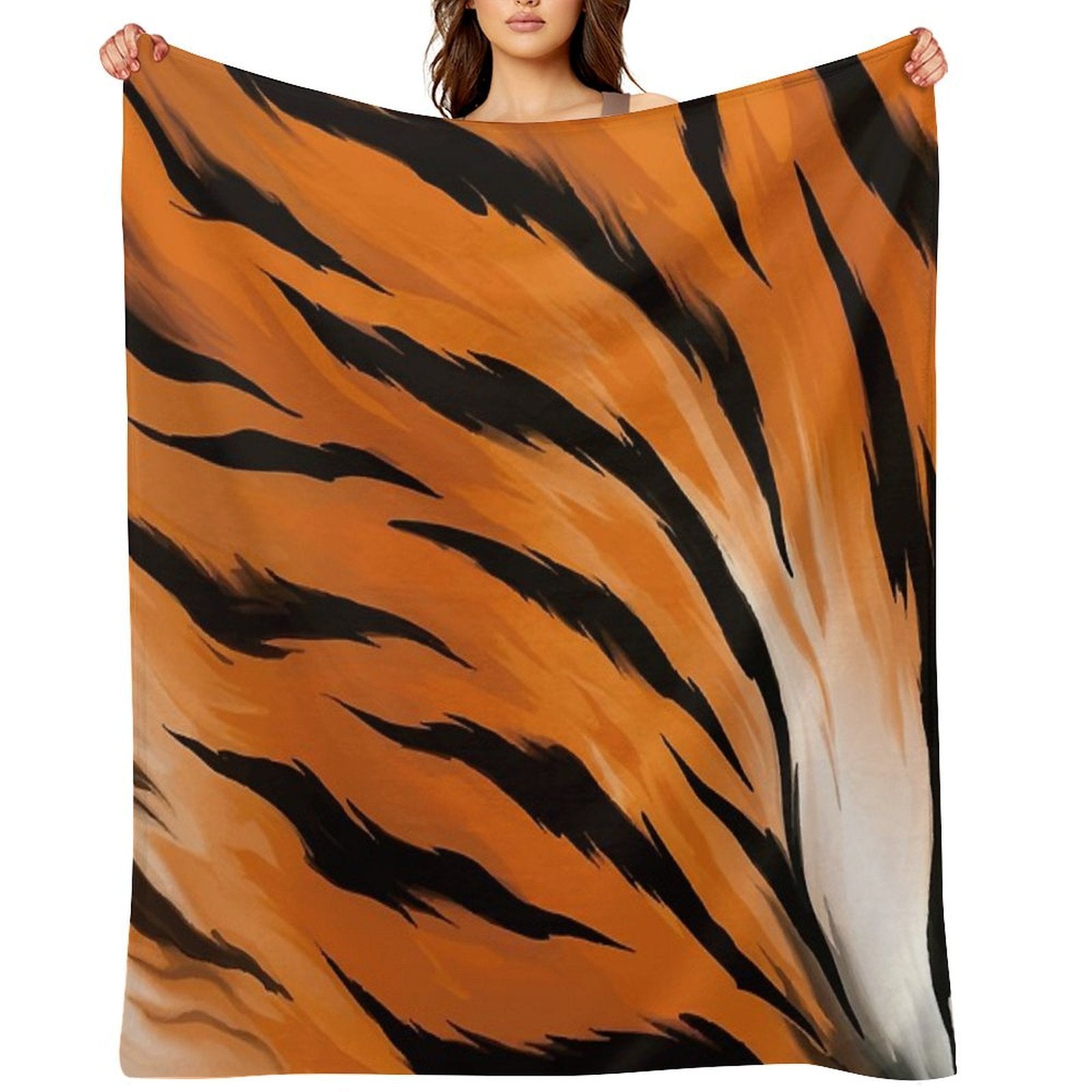 Tiger Pattern Shrink-resistant Throw Blanket