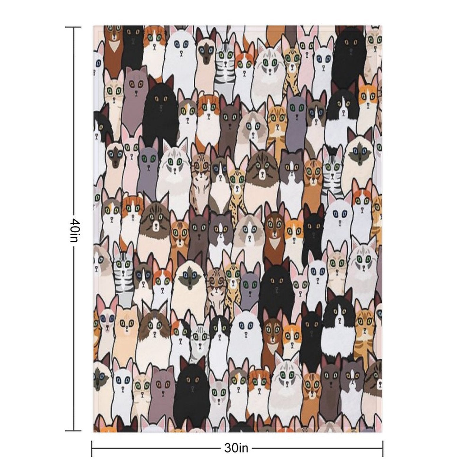 Cute So Many Cats Collage Sustainable Throw Blanket
