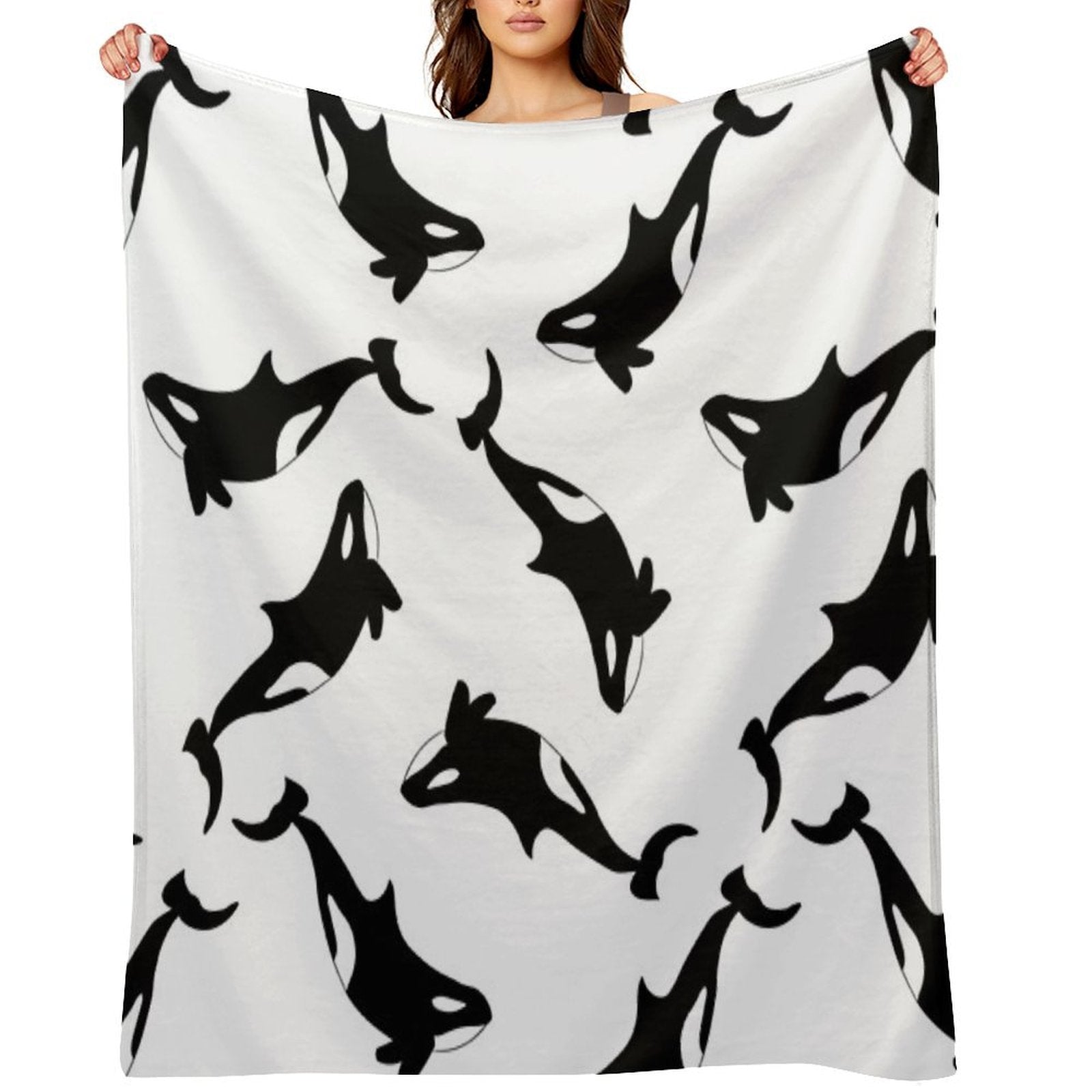 Orca Killer Whale Eco-conscious Throw Blanket