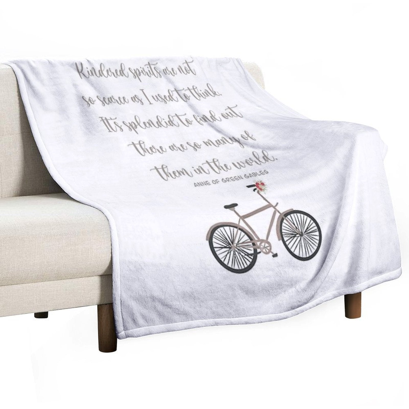 Kindred Spirits, Anne of Green Gables Quote Easy Care Throw Blanket