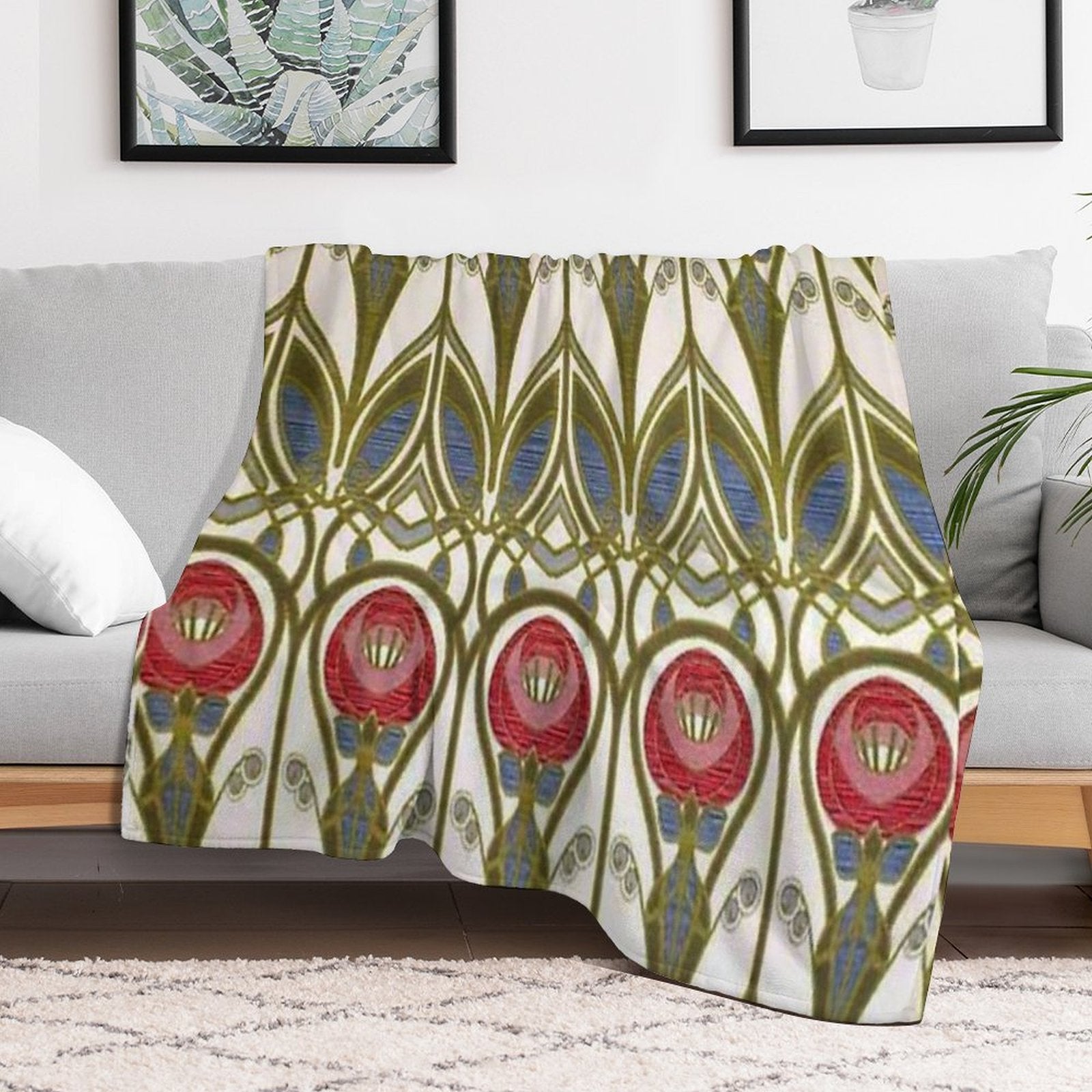 Charles Rennie Mackintosh Design Durable Throw Blanket