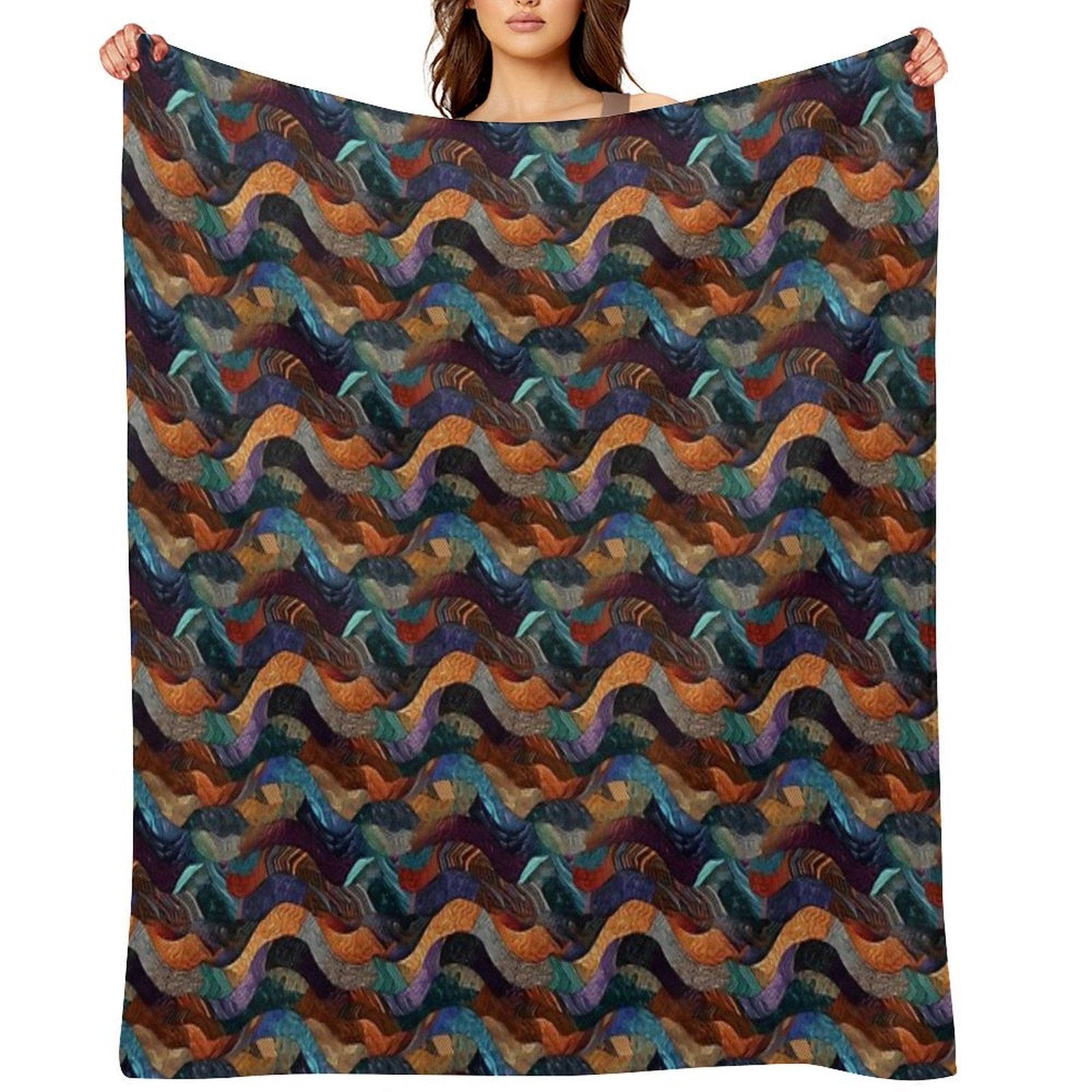 Textures Collage Pattern Anti-pilling Throw Blanket