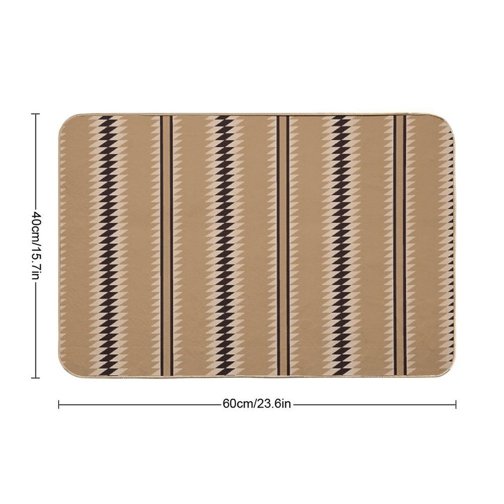 Navajo Stripes Cream And Black  Slip-Resistant Bath Mat