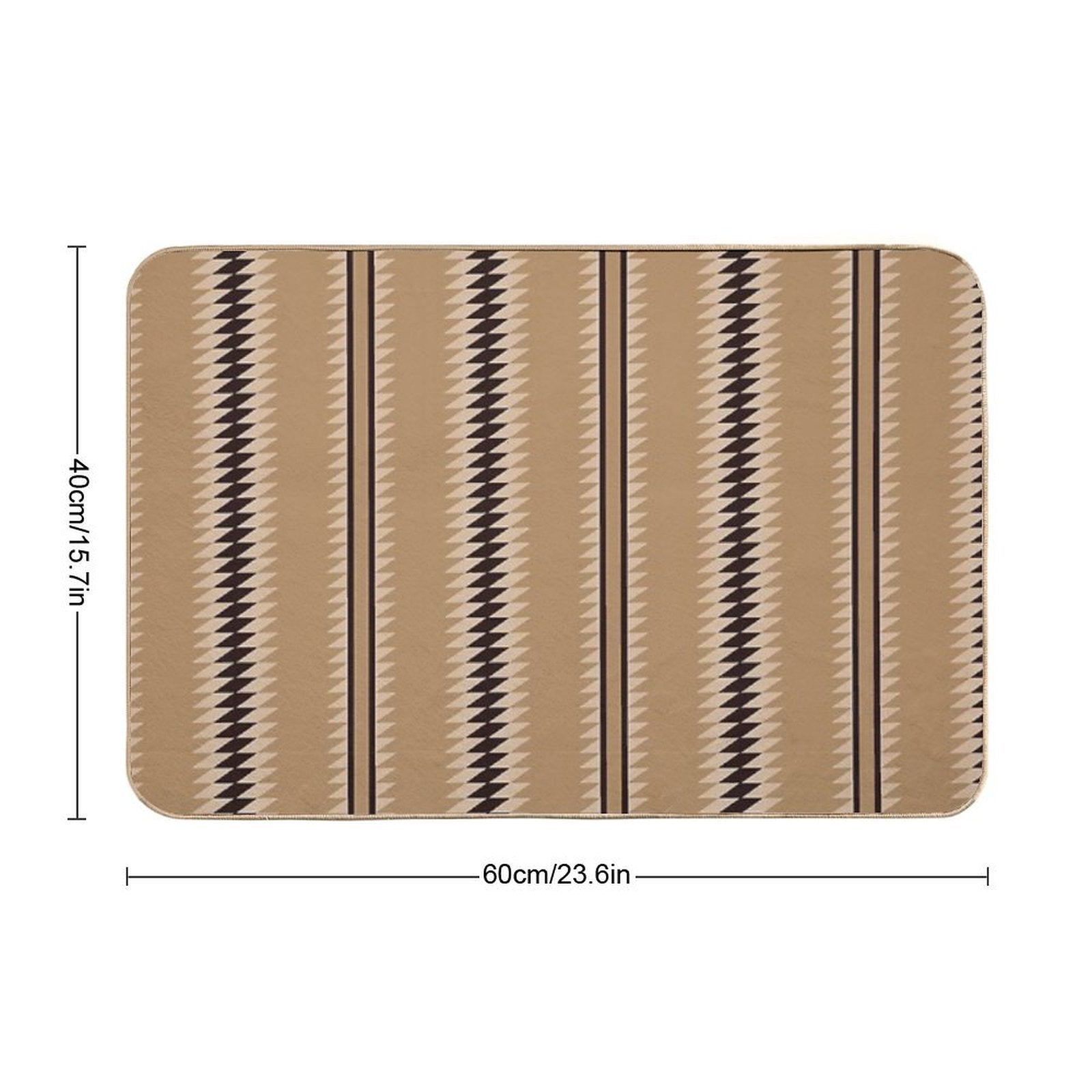 Navajo Stripes Cream And Black  Slip-Resistant Bath Mat