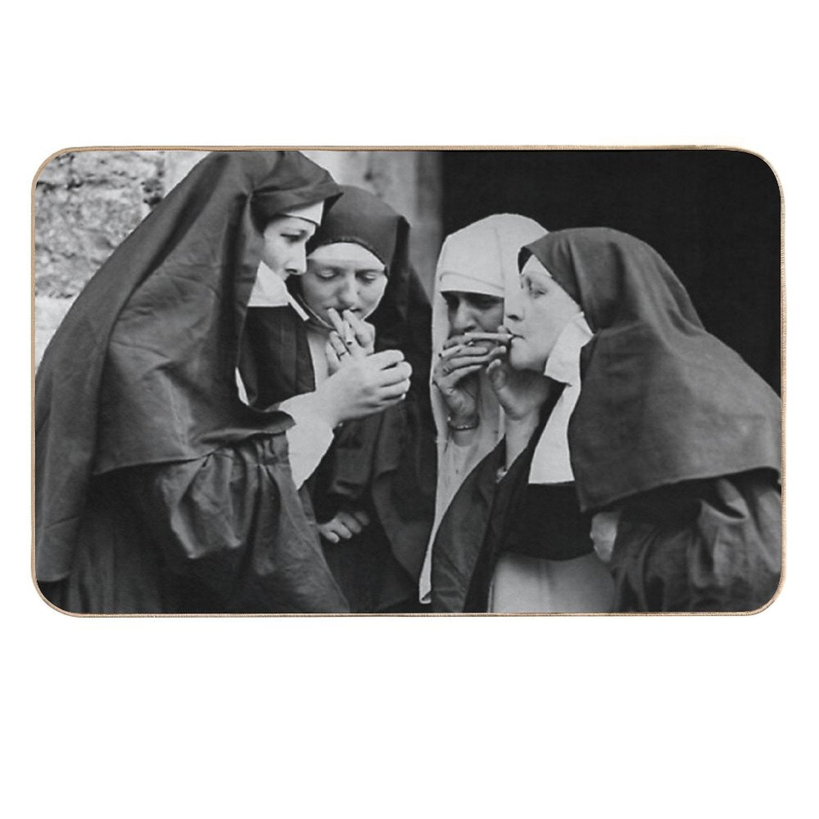 Nuns Smoking Poster Classic  Absorbent Bath Mat