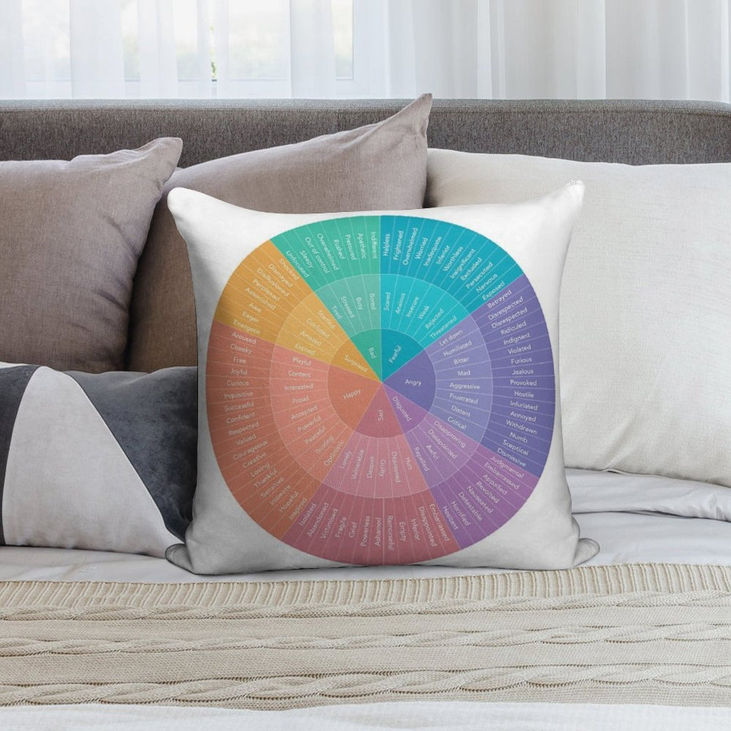 Wheel of Feelings And Emotions Soft Warmth Comfort Throw Pillow