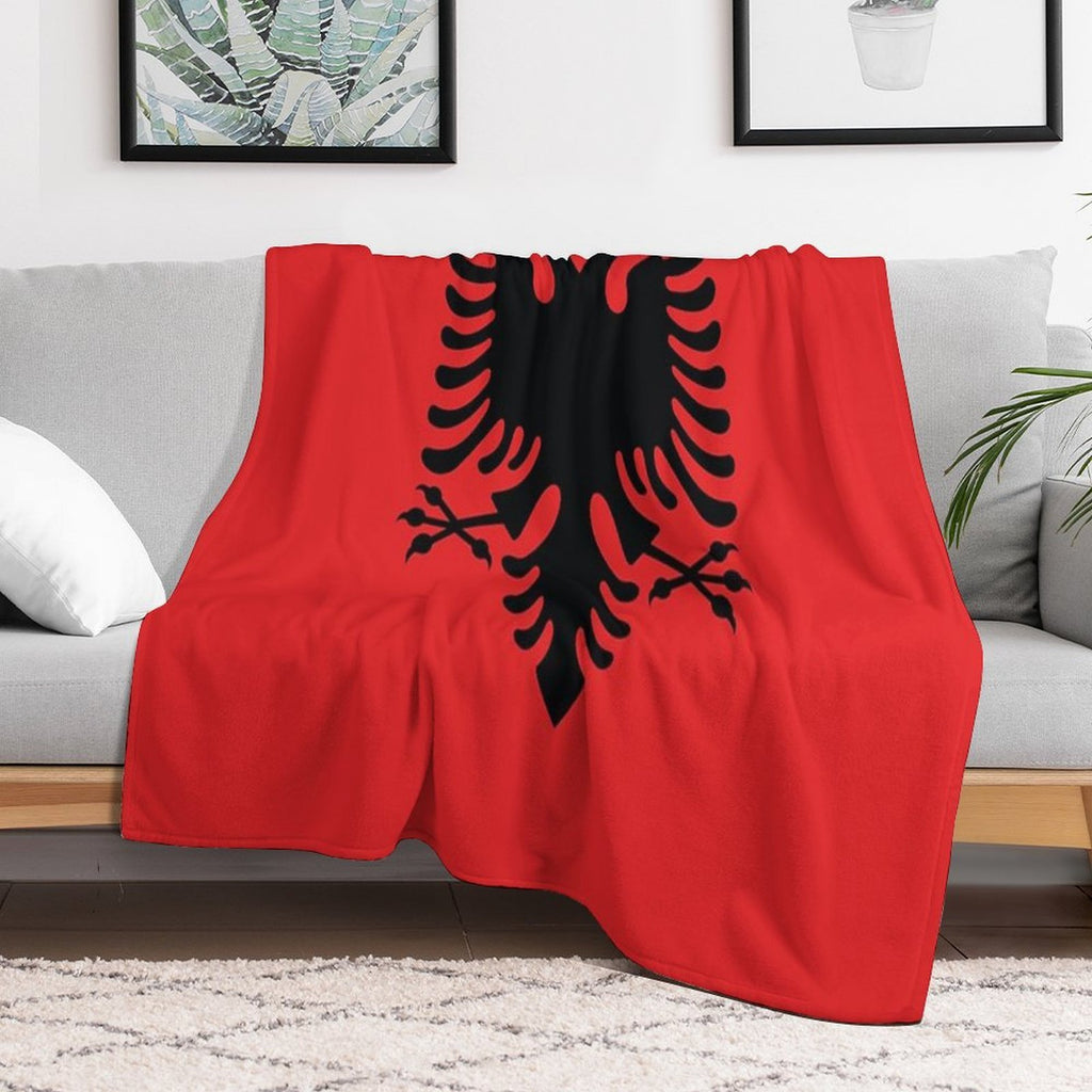Albanian Flag Eco-conscious Throw Blanket
